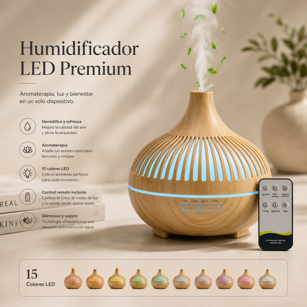 Humidificador LED Premium 500ml